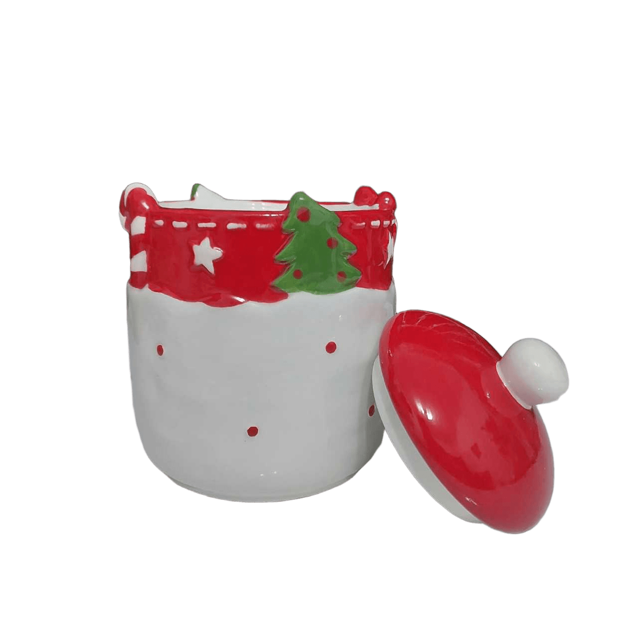Pote de Cerâmica Decorativo Natal com Tampa Temática - Imagem 4