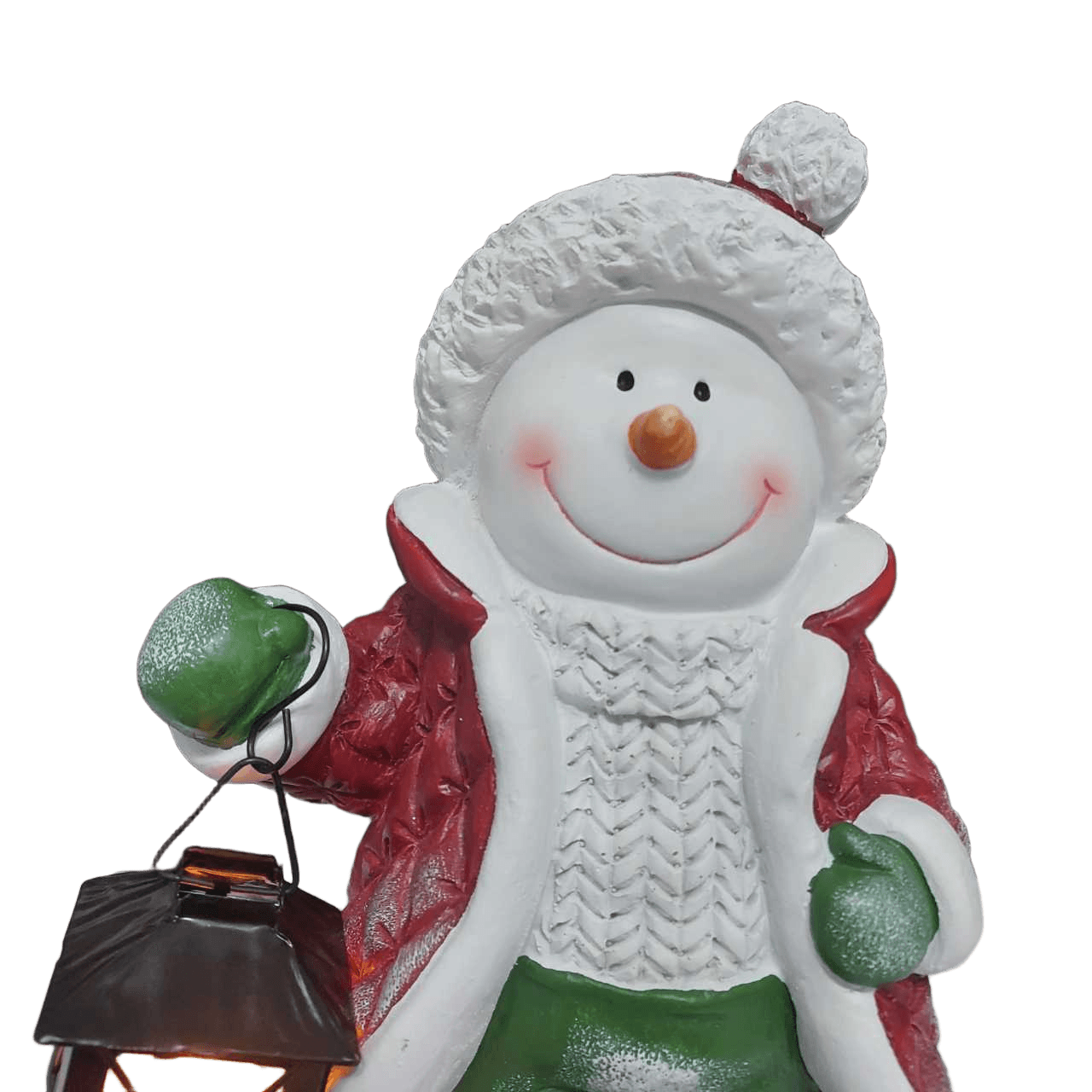 Boneco de Neve Decorativo Natal com Luz e Lamparina 30cm - Imagem 4
